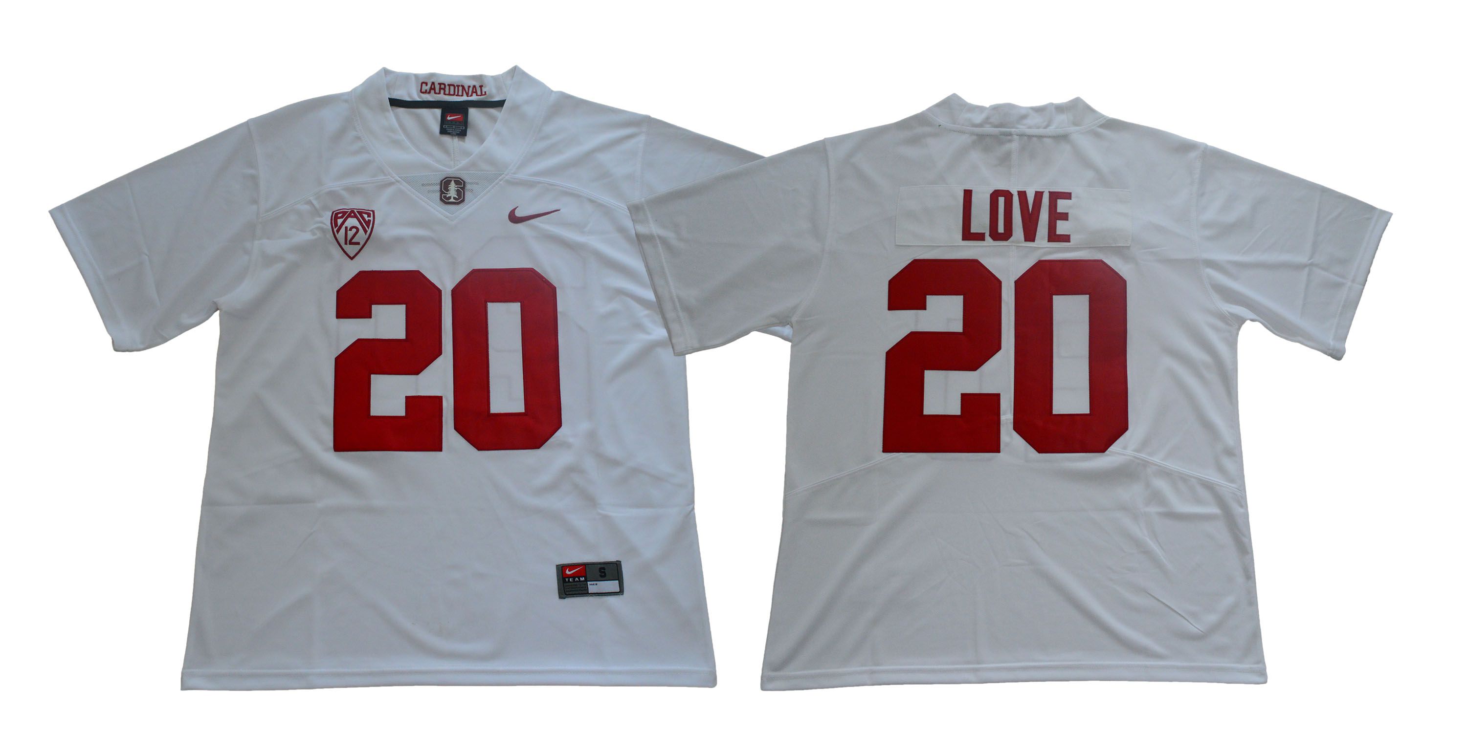 Men Stanford Cardinals #20 Love White Nike NCAA Jerseys